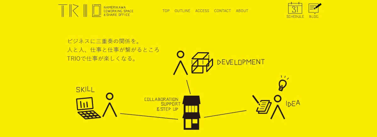 TRIO公式サイトのトップページ